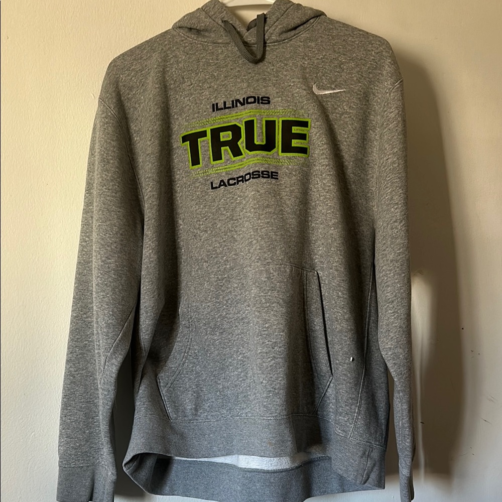 Nike Gray Illinois True Lacrosse Hoodie